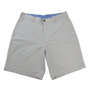 Men's Chino Shorts Beige Solid Flat Front Stretch Pockets Outdoor‎ Walking
